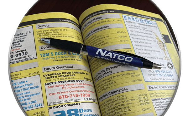 Phone book with NATCO pen
