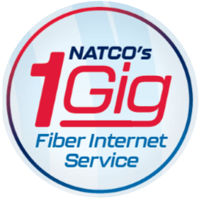 NATCO's 1 Gig Fiber Internet Service Emblem