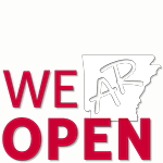 weARopen red & white colored logo for download